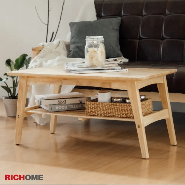 【RICHOME】直樹和風80CM實木茶几/茶几桌/收納桌/置物桌/客廳桌/咖啡桌/工作桌(2色)