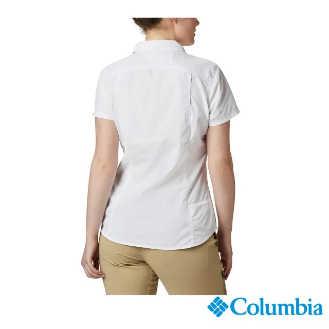 【Columbia 哥倫比亞 官方旗艦】女款- UPF50快排短袖襯衫-白色(UAR26540WT/ 2022年春夏商品)