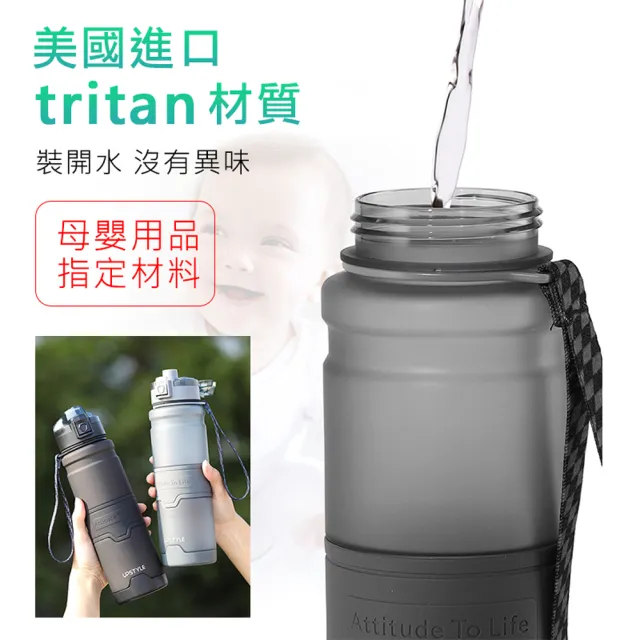 【原家居】美國進口Tritan材質 防摔運動水壺500ml(防摔水壺 矽膠水瓶 運動水杯 水壺 水瓶 健身杯)