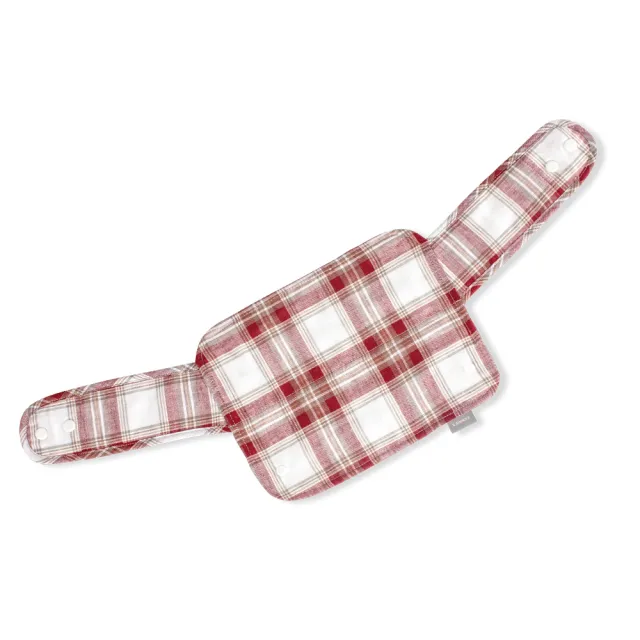 【Gennies 奇妮】英倫揹帶口水巾3件組-紅白(肩帶口水巾 胸前口水巾 雙面可用 輕量氣墊揹帶通用)