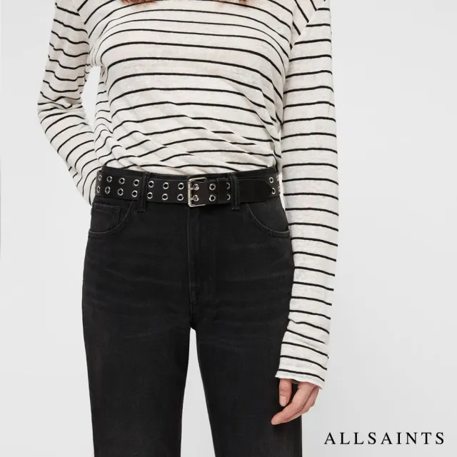 【ALLSAINTS】IRYNA 金屬鉚釘造型純牛皮皮帶 WZ006P