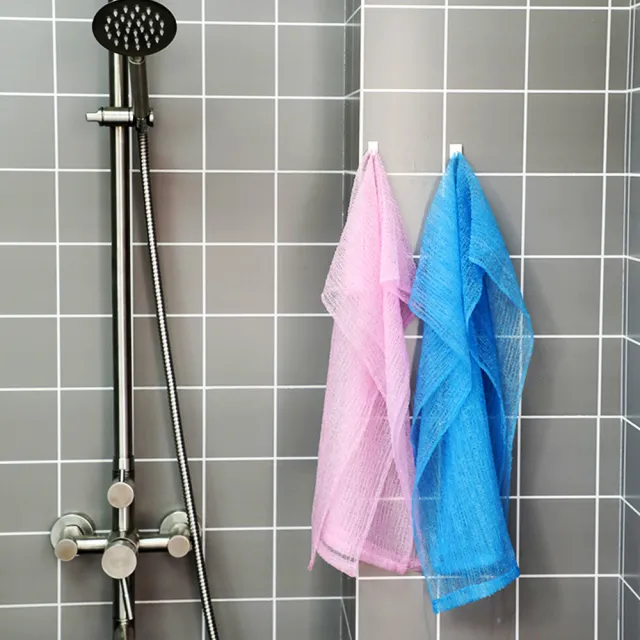 【CS22】日本搓澡巾洗澡巾長條強力去角質搓背巾2色2入(蜜桃粉/天空藍)