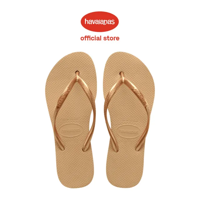 【havaianas 哈瓦仕】拖鞋 女鞋 夾腳拖 厚底 巴西 Slim Flatform 金色 4144537-0570W(哈瓦士)