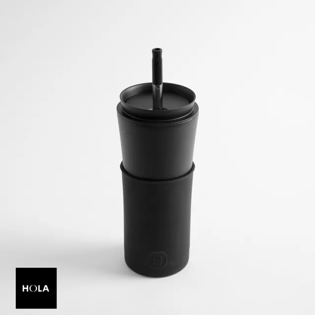 【HOLA】美國HYDY兩用隨行保溫杯-黑杯x午夜黑-450ml(保溫瓶)