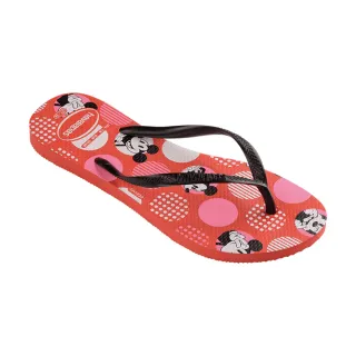 【havaianas 哈瓦仕】拖鞋 女鞋 夾腳拖 米妮 巴西 Slim Disney 紅/黑 4141203-9644W(哈瓦士)