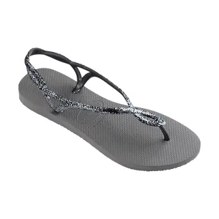 【havaianas 哈瓦仕】涼鞋 女鞋 夾腳拖 亮粉 巴西 Luna Premium II 灰色 4147009-5178W(哈瓦士)