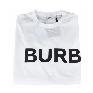 【BURBERRY 巴寶莉】Horseferry印花設計寬鬆短袖T-SHIRT(白x黑字)
