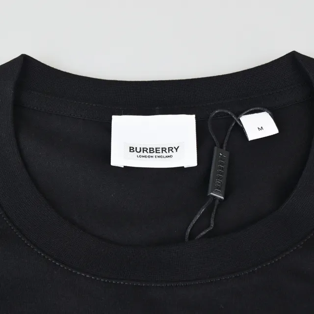 【BURBERRY 巴寶莉】Horseferry印花設計寬鬆短袖T-SHIRT(黑x白字)