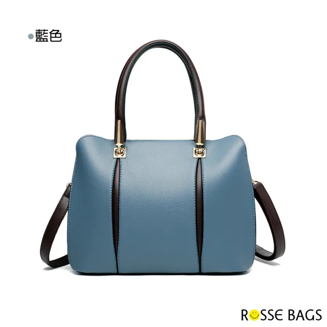 【Rosse Bags】時尚通勤大容量手提肩背包(現+預  卡其色 / 紅色 / 藍色 / 黑色)