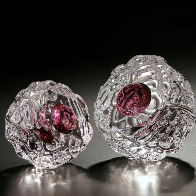 【TOP ART LIVING】素心澄明 Pure-大-紫紅 圖右(琉璃  送禮 藝品 藝術禮品 立陶宛製)