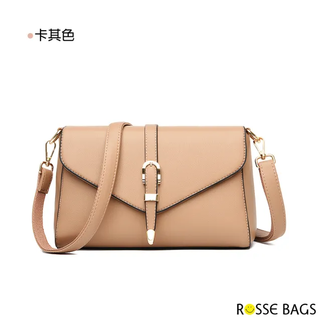 【Rosse Bags】簡約優雅時尚單肩斜背方包(現+預  酒紅色 / 卡其色 / 藍色 / 黑色)
