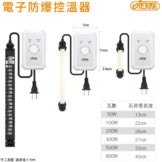 【ISTA 伊士達】電子防爆控溫器 800W NEW 控溫型加熱棒(防空燒防爆玻璃設計)