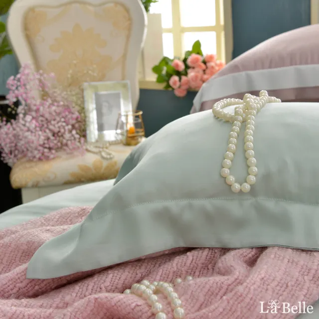 【La Belle】《法式晶典》特大天絲拼接蕾絲防蹣抗菌吸濕排汗兩用被床包組(多款任選)