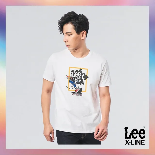 【Lee】出清品-男裝 短袖T恤 / 滑板元素 經典白 標準版型 / X-LINE 系列(LL220011K14)