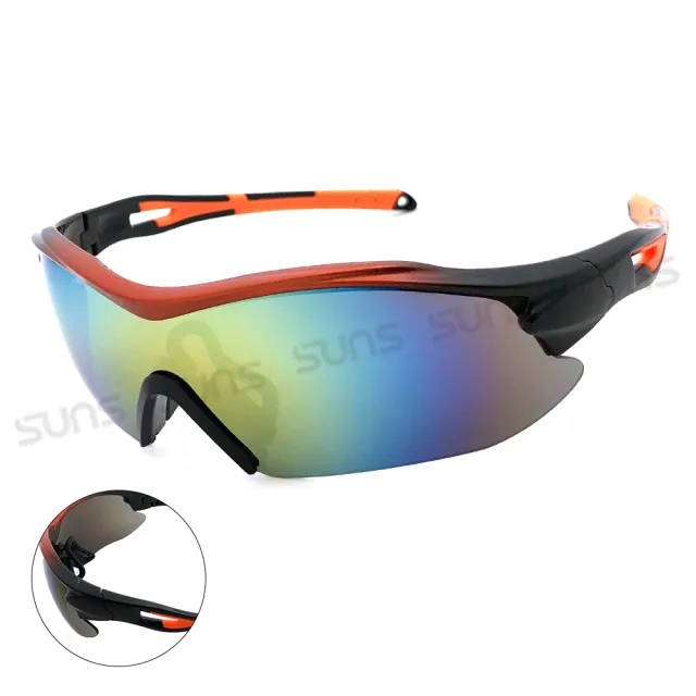 【SUNS】頂規運動太陽眼鏡 活力桔 防滑/防爆/透氣 S203 抗UV400(採用PC防爆鏡片/安全防護/防撞擊)