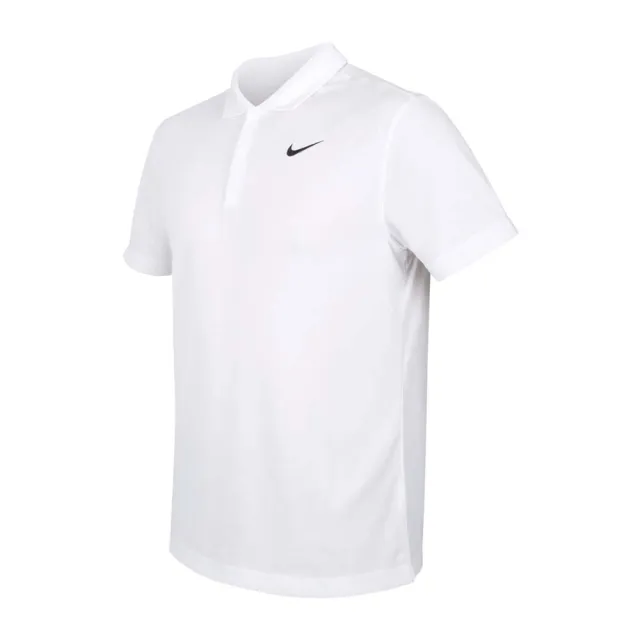 【NIKE 耐吉】男短袖POLO衫-運動 休閒 上衣 高爾夫 網球 DRI-FIT 白黑(DH0858-100)