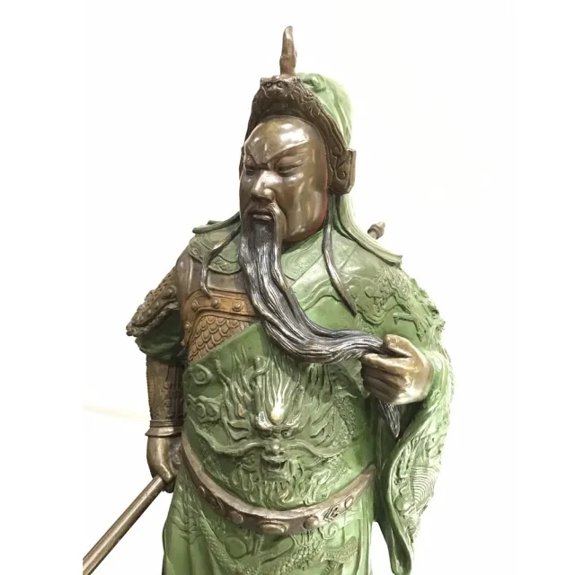 【薪傳獎銅雕大師-蕭啟郎】王者風範 武財神 關公(武聖關公/絕版/售完斷貨/經典鉅作/招財)