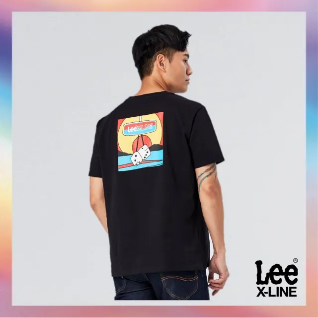 【Lee 官方旗艦】男裝 短袖T恤 / 多彩骰子 塗鴉黑 標準版型 / X-LINE 系列(LL220018K11)