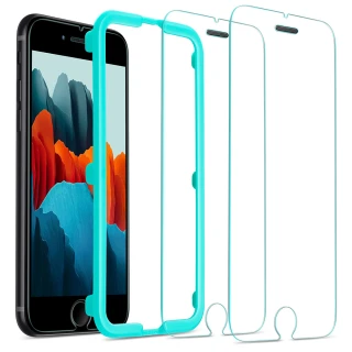 【ESR 億色】iPhone SE3/SE2/8/7 4.7吋 高清鋼化玻璃膜防塵聽筒款 贈貼膜神器(2入)
