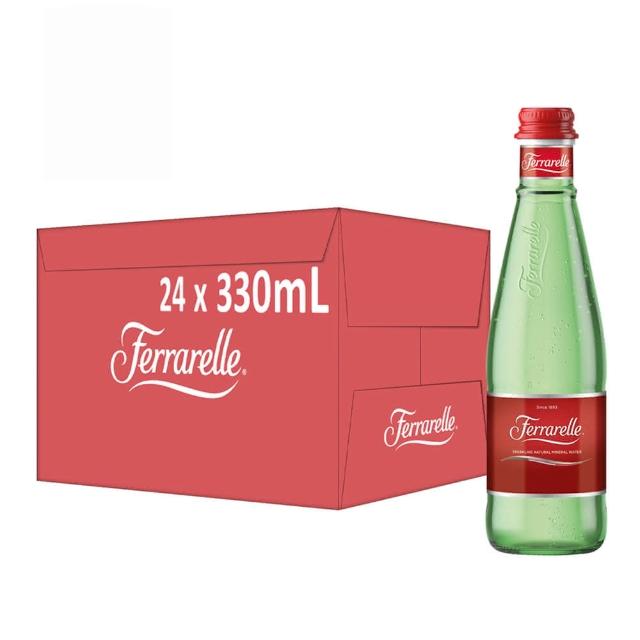 【VIP-Ferrarelle法拉蕊】氣泡天然礦泉水玻璃瓶裝330mlx24入 箱
