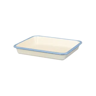 【FUJIHORO 富士琺瑯】琺瑯調理烤盤-M-水藍色(備料、烘焙、烹煮均適用)