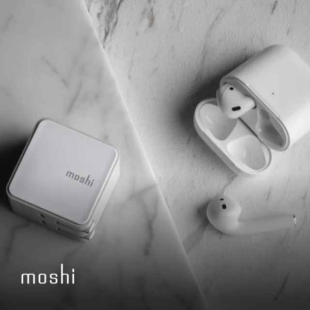 【moshi】Qubit USB-C 20W充快充電器 + USB-C to Lightning 90度彎頭充電傳輸線