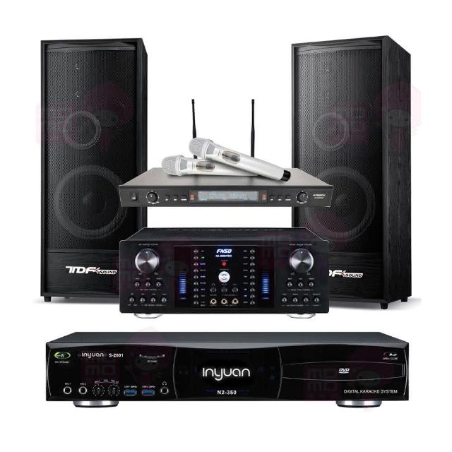 【音圓】S-2001 N2-350+AK-8800 PRO+SR-928PRO+TDF K-124(點歌機4TB+擴大機+無線麥克風+喇叭)