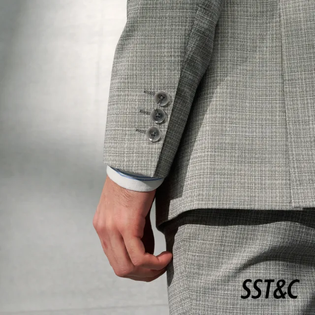 【SST&C 最後６５折】淺灰紋理修身西裝外套0112203009