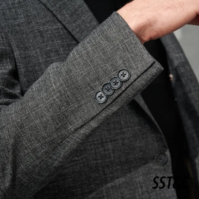 【SST&C 最後65折】灰色紋理修身西裝外套0112203006