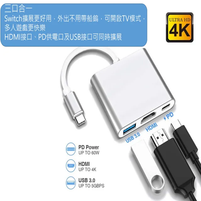 【TYPE-C TO HDMI 3in1 轉接器】TYPE-C to HDMI 3 in 1(TYPE-c HDMI 3in1)