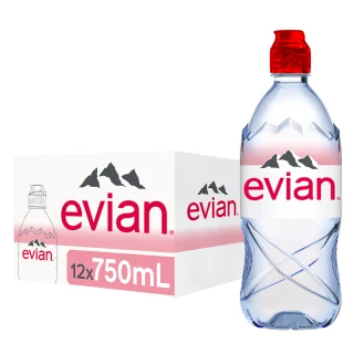 【VIP-Evian依雲】依雲天然礦泉水PET運動瓶750mlx12入/箱