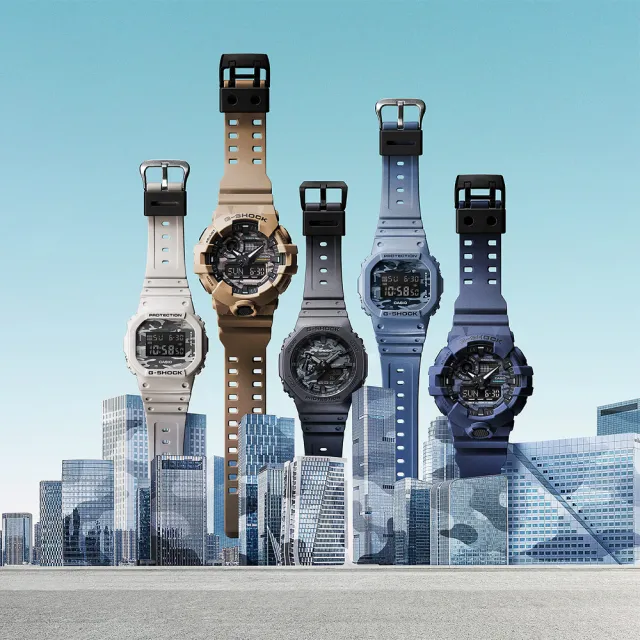 【CASIO 卡西歐】G-SHOCK 城市迷彩 計時電子錶-灰 畢業禮物(DW-5600CA-8)