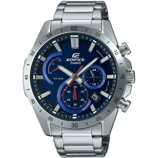【CASIO 卡西歐】EDIFICE 粗曠動感三眼計時手錶手錶 新年禮物(EFR-573D-2A)