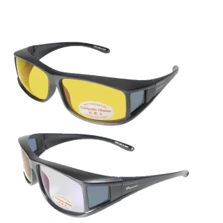 【Docomo】兩組入　抗藍光專用　舒適包覆日夜兩用眼鏡　多功能偏光抗藍光眼鏡　頂級偏光抗藍光材質