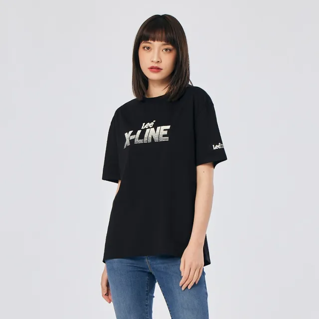 【Lee 官方旗艦】女裝 短袖T恤 / 系列線條LOGO 共2色 Boyfriend版型(LL220034K11 / LL220034K14)