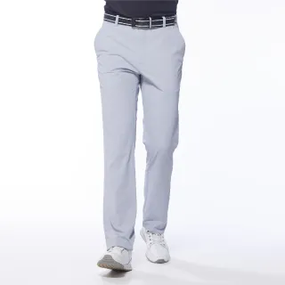 【Lynx Golf】男款吸濕排汗易溶紗材質後口袋袋蓋設計平口休閒長褲(灰色)