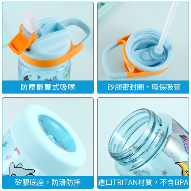 【Cool Gear 酷樂】兒童翻蓋吸管式運動水壺500ml（本款有2種版本彩盒）(美國Tritan材質)