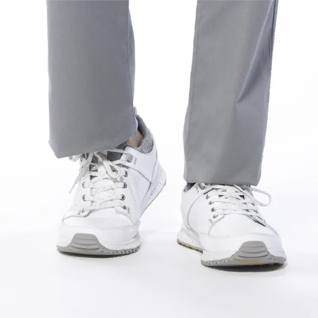 【Lynx Golf】男款彈性舒適混紡材質百搭素面款式平面休閒長褲(灰色)