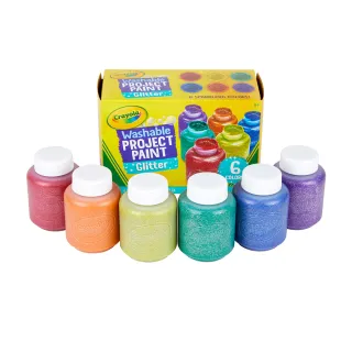 【crayola 繪兒樂】可水洗兒童顏料2OZ盎司6色(閃亮色)