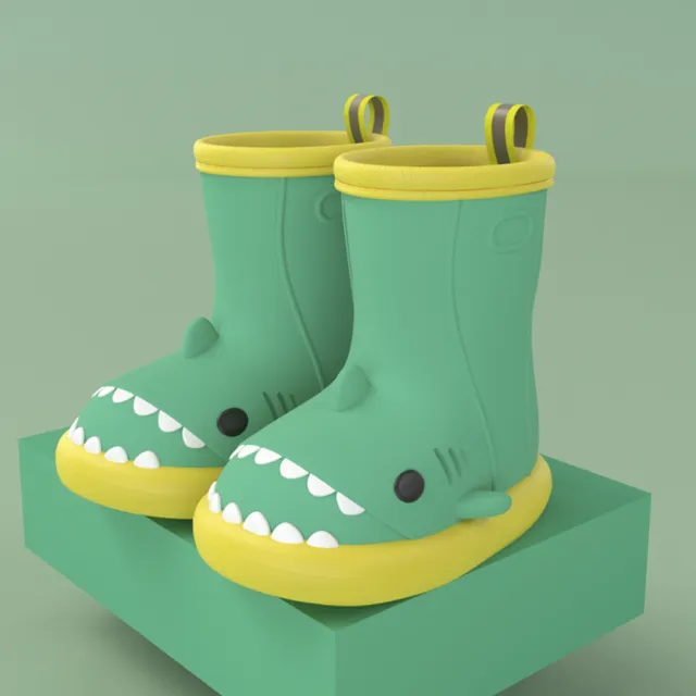 【小花園】卡通鯊魚 兒童雨鞋 耐磨 防滑 舒適 防水(多色任選)