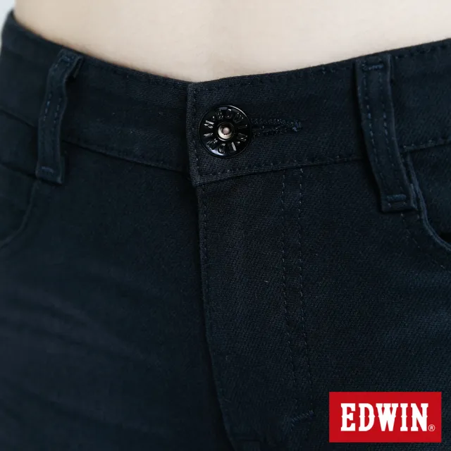 【EDWIN】女裝 JERSEYS迦績EJ3超彈中直筒牛仔褲(黑色)