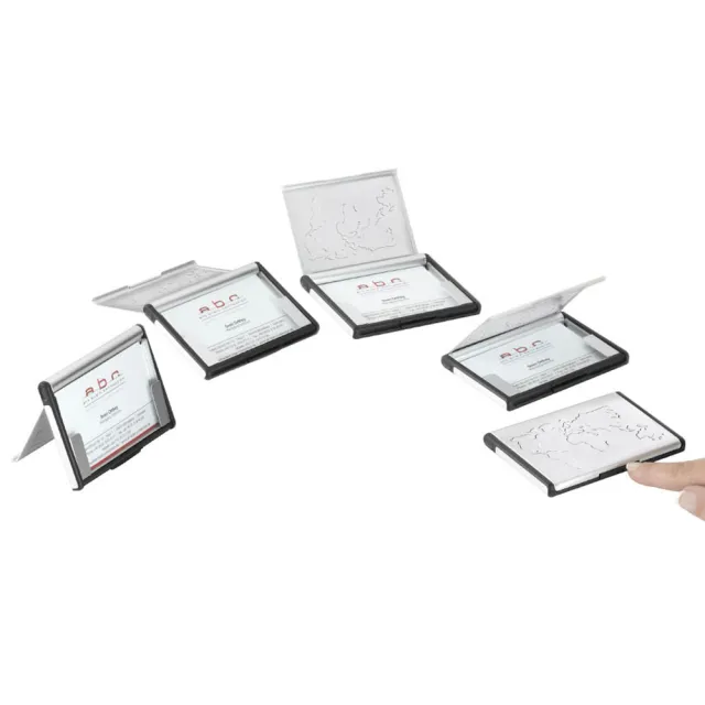 【Troika】桌面站立式名片盒多功能卡夾#浮凸地圖設計(輕薄美型質感爆表)