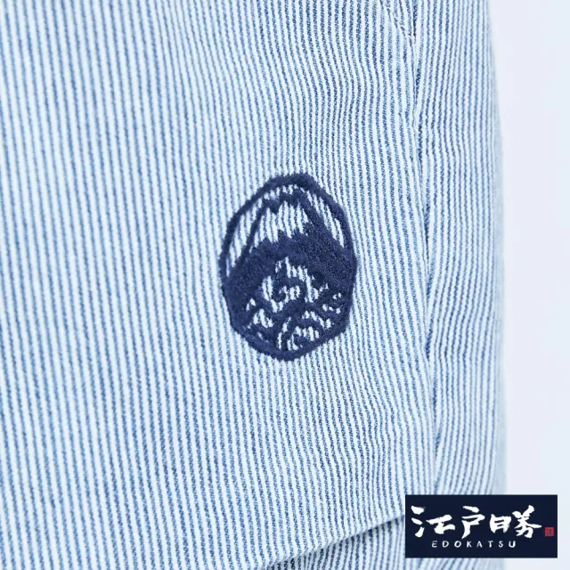 【EDWIN】江戶勝 男裝  立體袋休閒束口褲(漂淺藍)