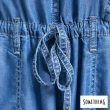 【SOMETHING】女裝 綁繩寬鬆吊袋牛仔長褲(中古藍)