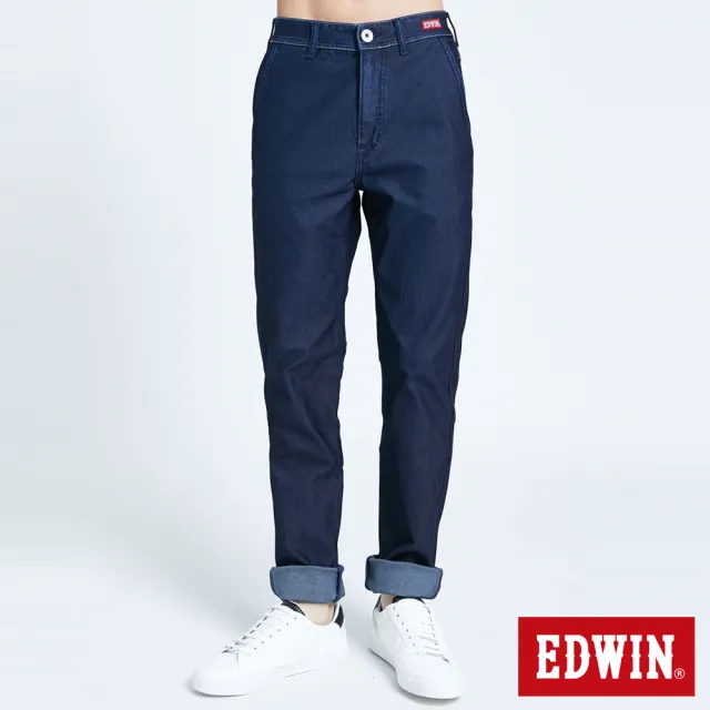 【EDWIN】男裝 JERSEY迦績EJ4超彈力紅標寬直筒牛仔褲(原藍色)