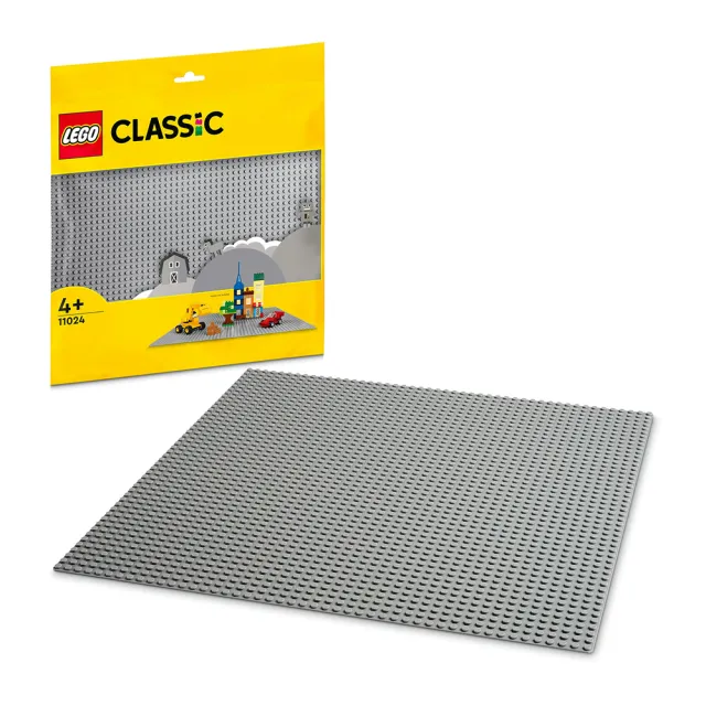 【LEGO 樂高】經典套裝 11024 灰色底板(積木  底板)