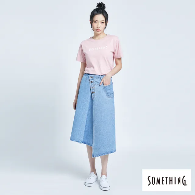 【SOMETHING】女裝 NEO FIT一片式牛仔長裙(中古藍)