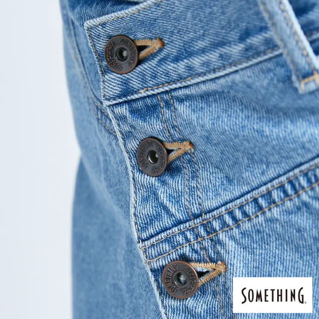 【SOMETHING】女裝 NEO FIT一片式牛仔長裙(中古藍)