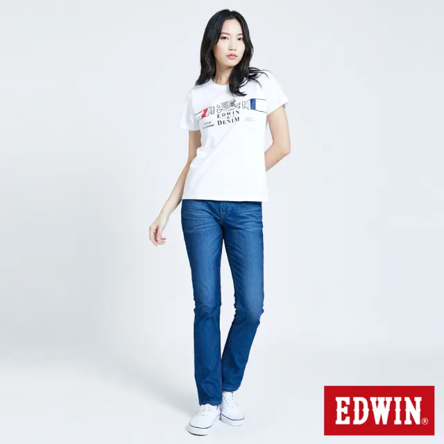 【EDWIN】女裝 JERSEYS迦績EJ3超彈中直筒牛仔褲(酵洗藍)