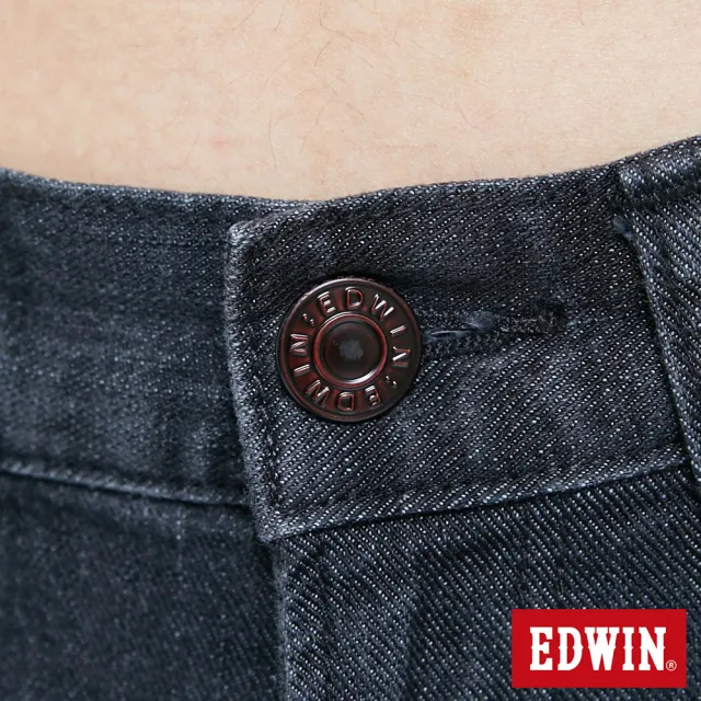 【EDWIN】男裝 503 EDGE LINE黑線窄管牛仔褲(黑色)